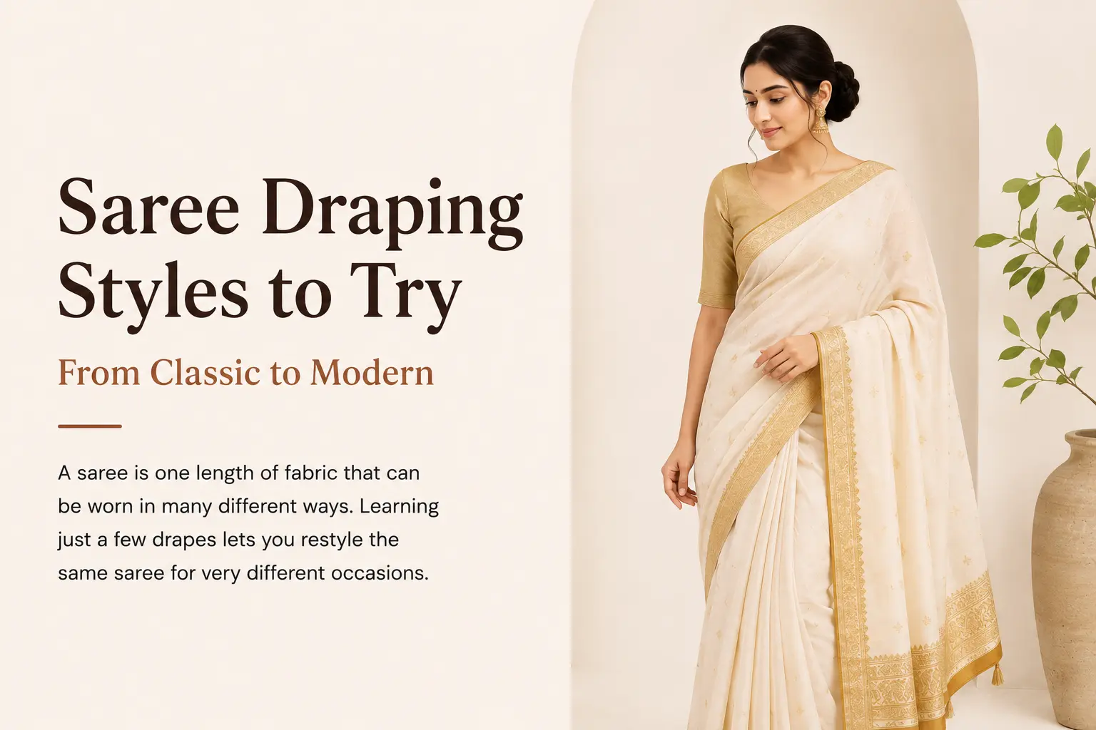 Illustrated cover for saree draping styles